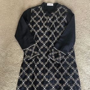 FABINDIA Black Silk Tussar Embroidered Kurta